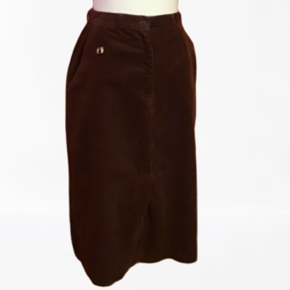 Hang Ten Vintage Midi Corduroy Brown Skirt